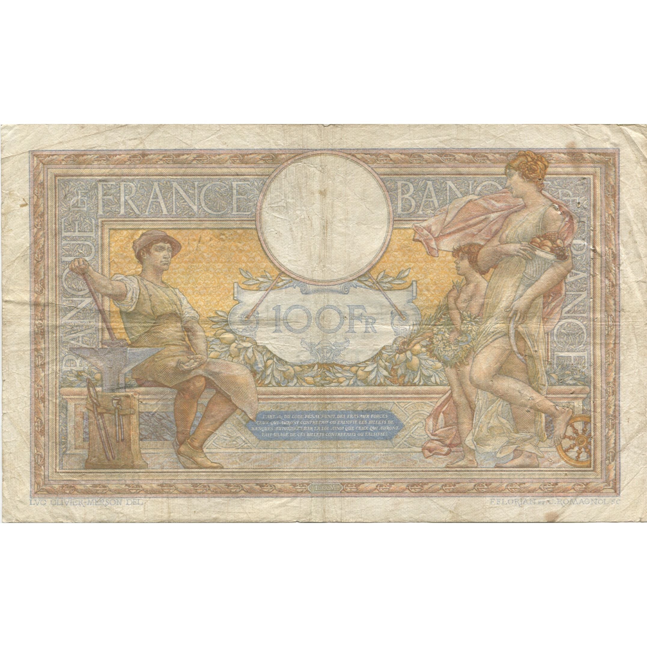 France, 100 Francs, Luc Olivier Merson, 1930, 1930-10-23, TB, Fayette:24.9