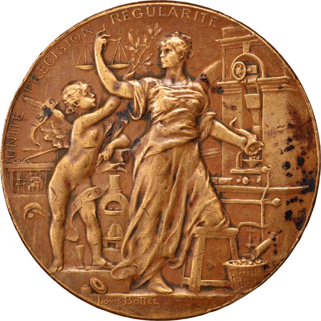 FRANCE, History, French Third Republic, Medal, 1889, EF(40-45), Borrel, Bronze,.
