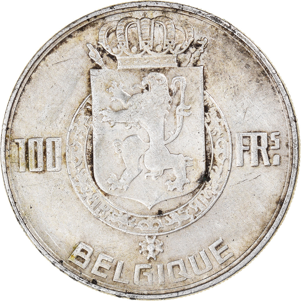 Coin, Belgium, 100 Francs, 100 Frank, 1948, EF(40-45), Silver, KM:138.1