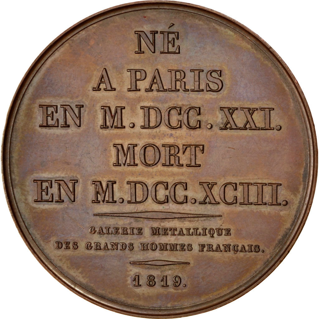FRANCE, History, Louis XVIII, Medal, 1819, AU(55-58), Barre, Bronze, 37.90