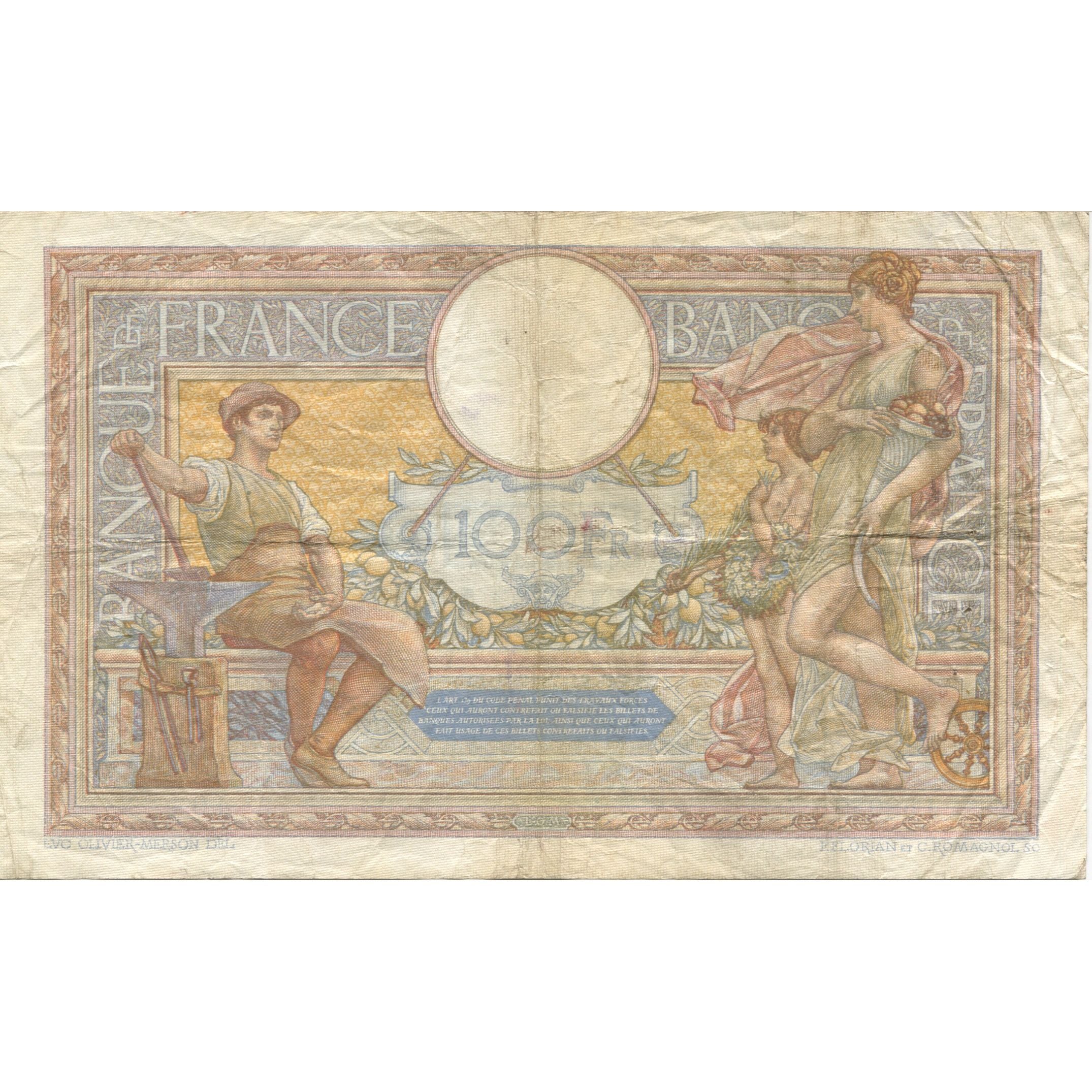 Frankrijk, 100 Francs, Luc Olivier Merson, 1938, 1938-02-24, TB, Fayette:25.12