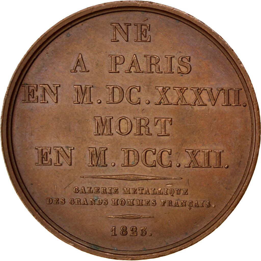 FRANCE, History, Louis XVIII, Medal, 1823, AU(50-53), Domard, Bronze, 38.10