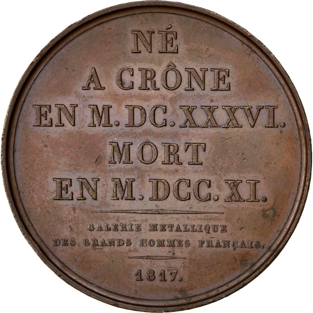 FRANCE, History, Louis XVIII, Medal, 1817, AU(55-58), Bronze, 36.10