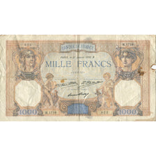 France, 1000 Francs, Cérès et Mercure, 1932, 1932-01-21, TB, Fayette:37.7