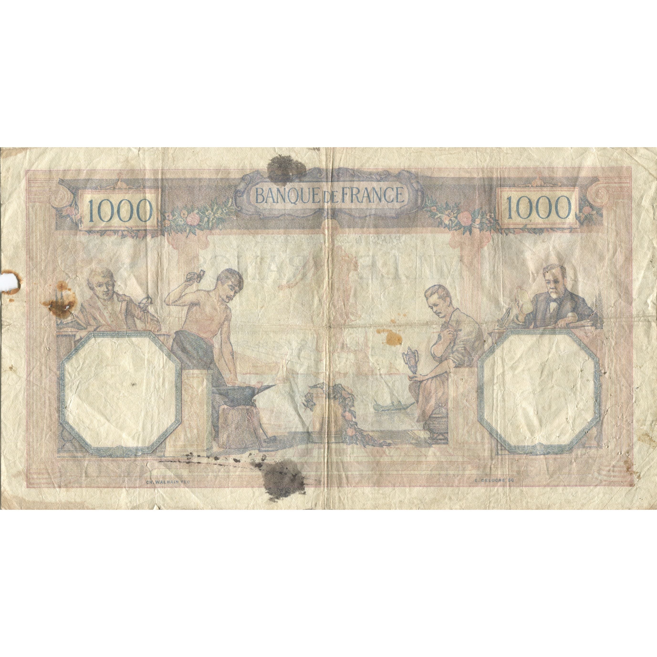 France, 1000 Francs, Cérès et Mercure, 1932, 1932-01-21, TB, Fayette:37.7