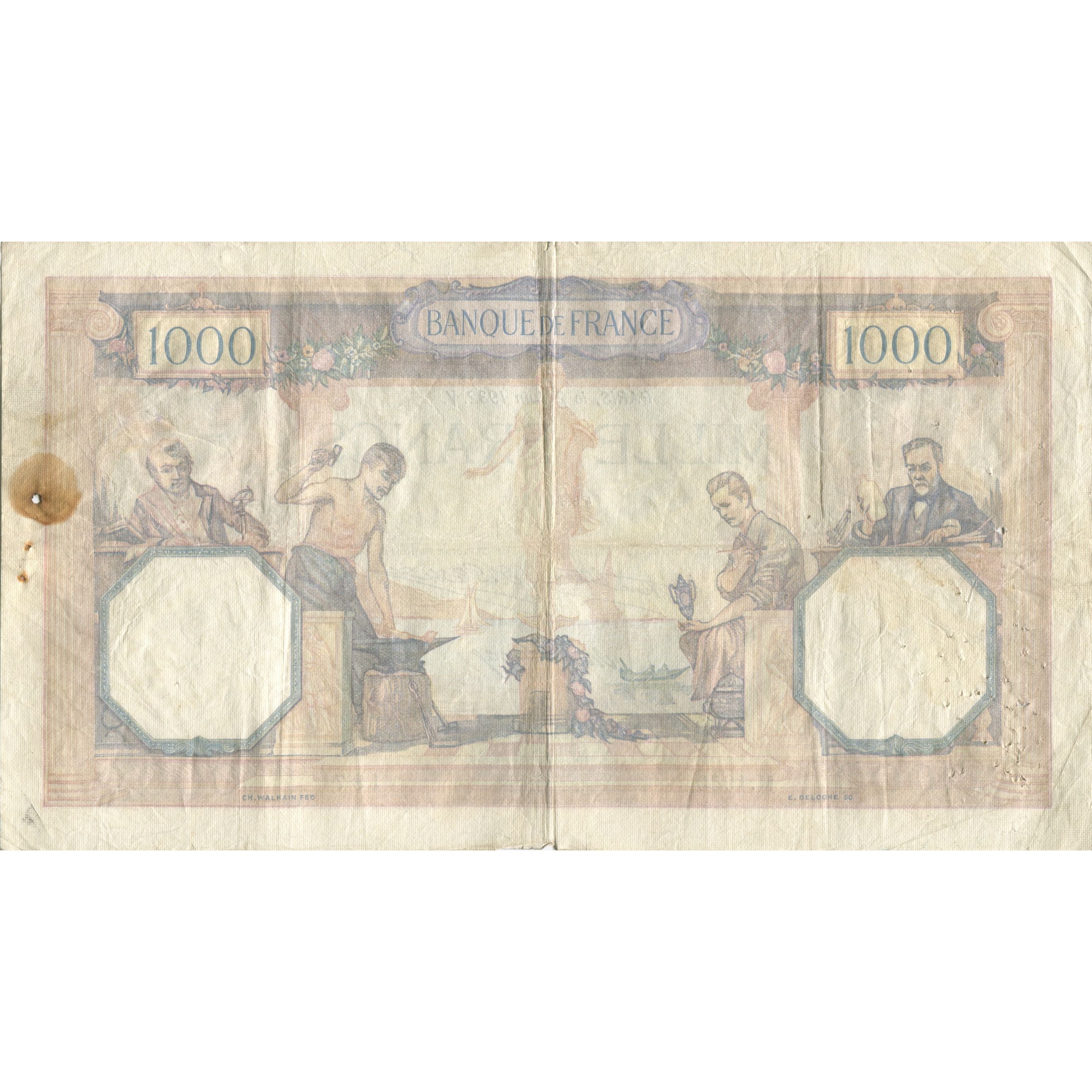 Frankrijk, 1000 Francs, Cérès et Mercure, 1932, 1932-06-02, TB, Fayette:37.7