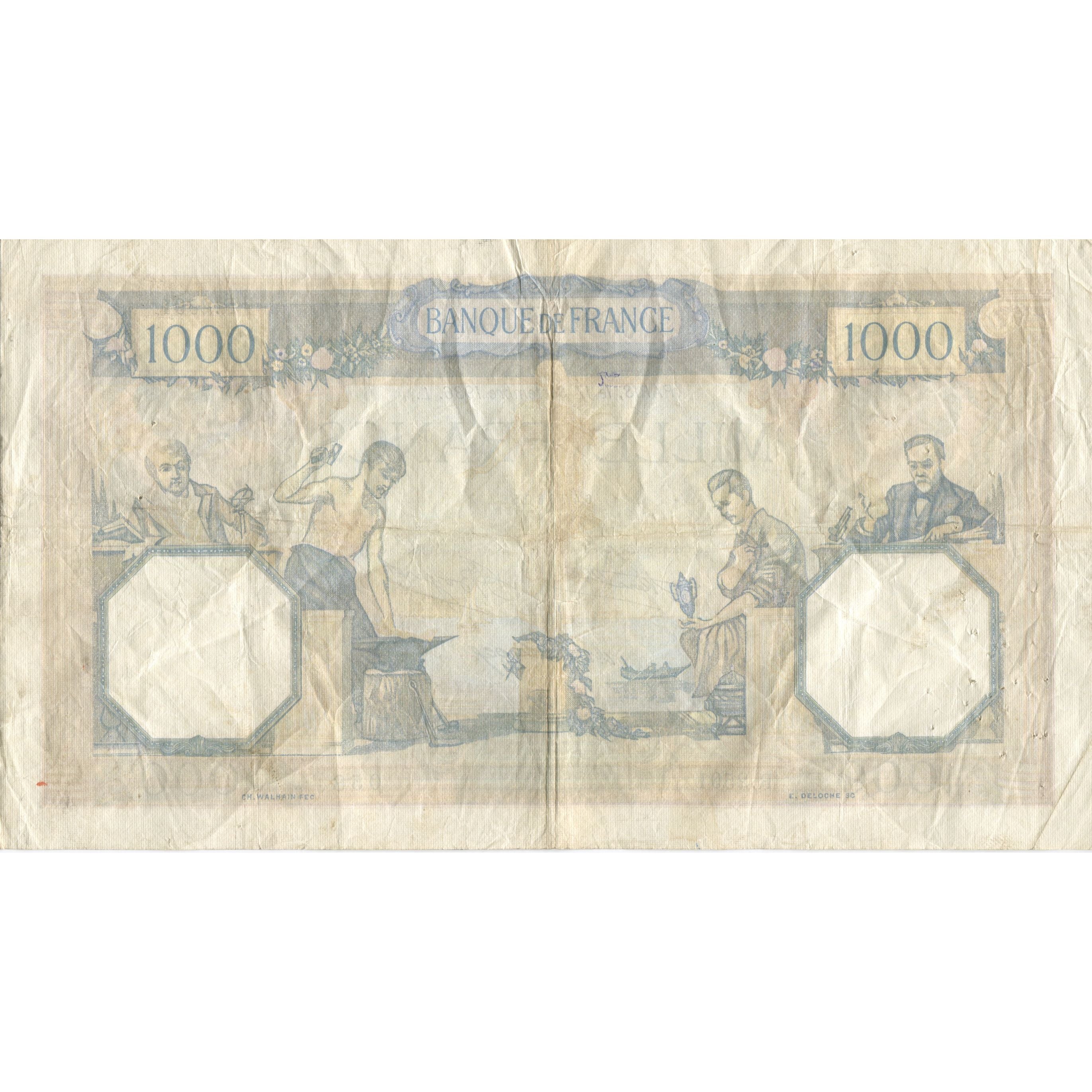 France, 1000 Francs, Cérès et Mercure, 1936, 1936-09-17, VF(20-25)