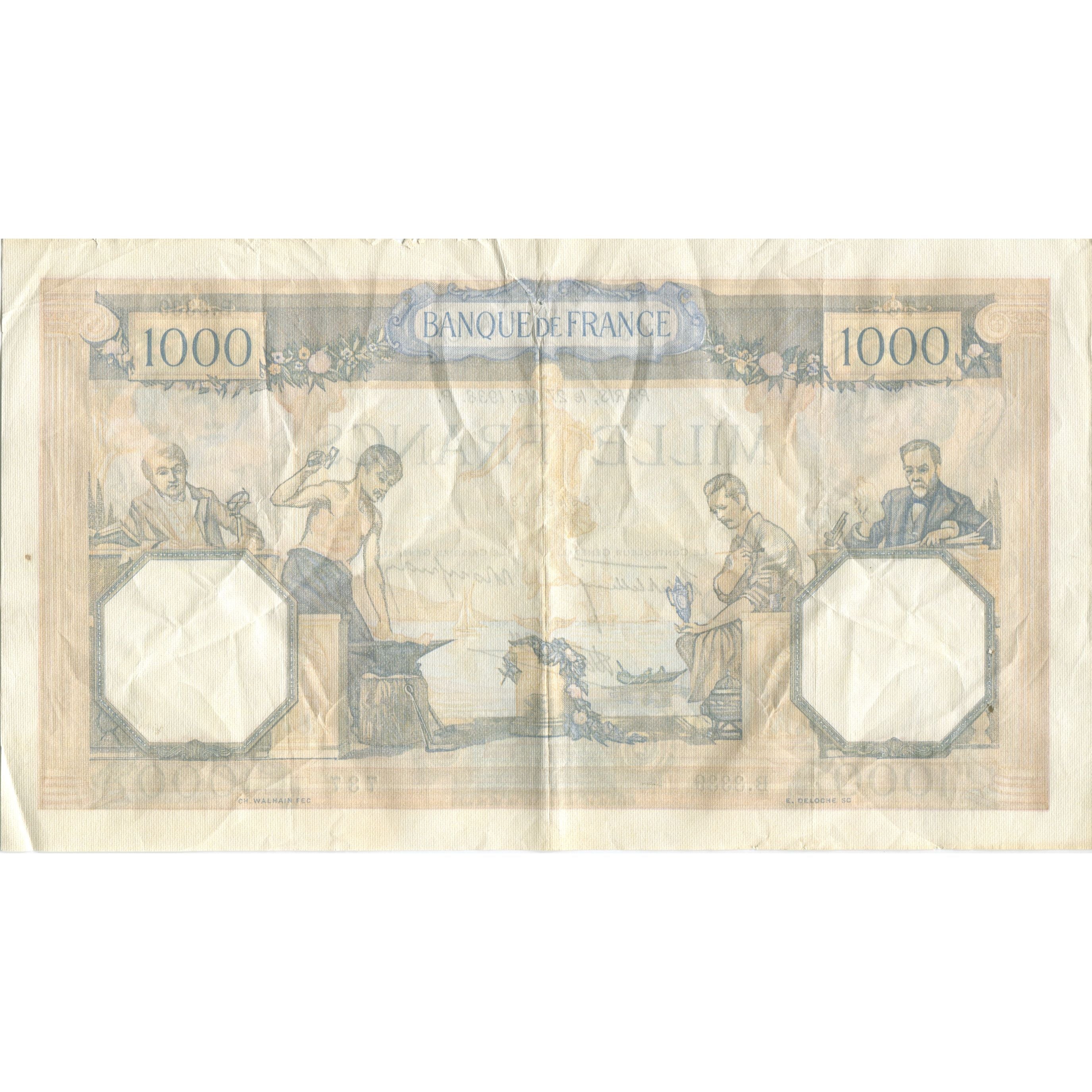 France, 1000 Francs, Cérès et Mercure, 1938, 1938-05-27, VF(20-25)