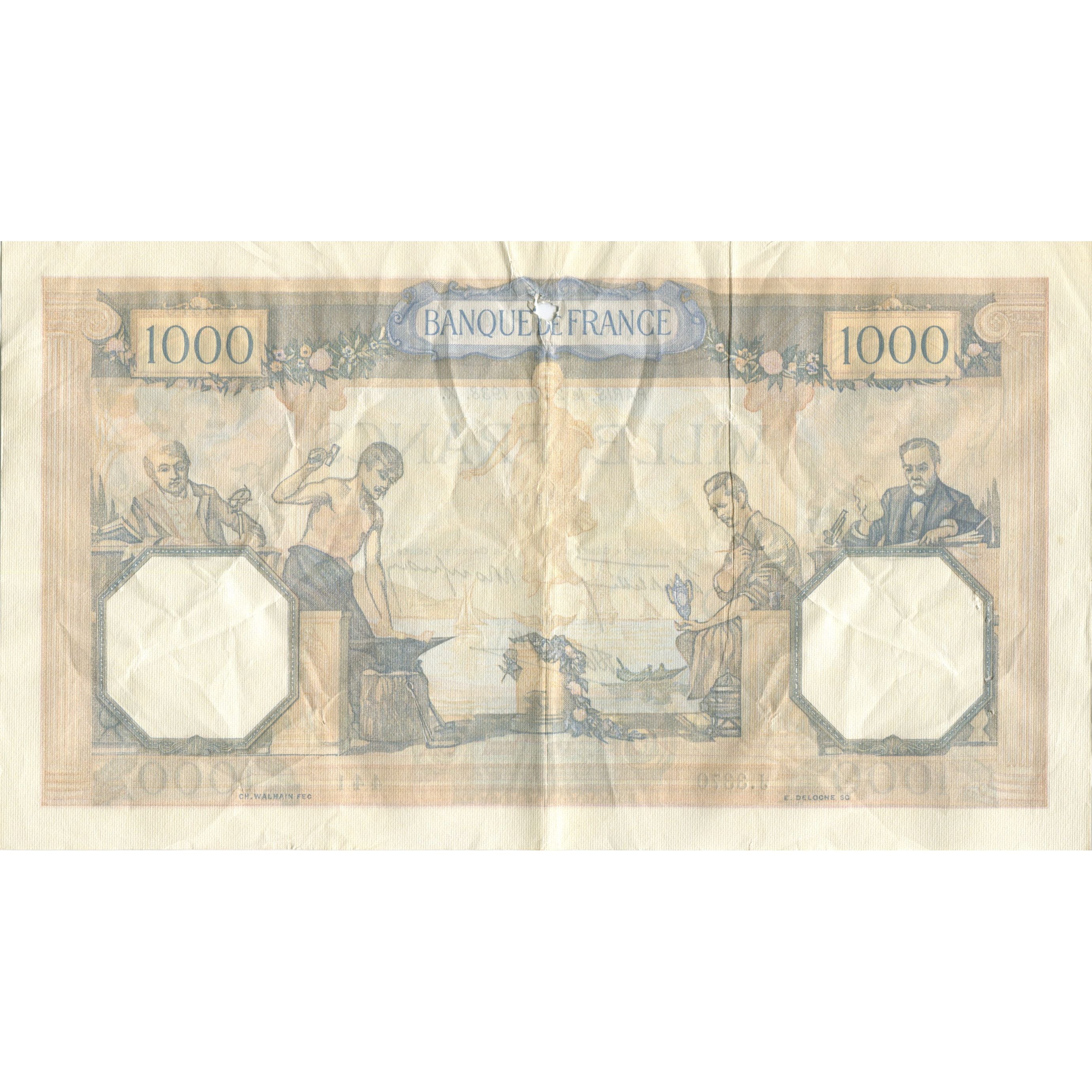 France, 1000 Francs, Cérès et Mercure, 1938, 1938-06-02, VF(20-25)