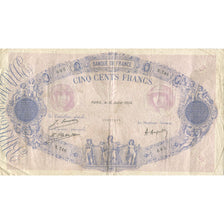 France, 500 Francs, Bleu et Rose, 1924, 1924-07-16, TB, Fayette:30.28, KM:66j