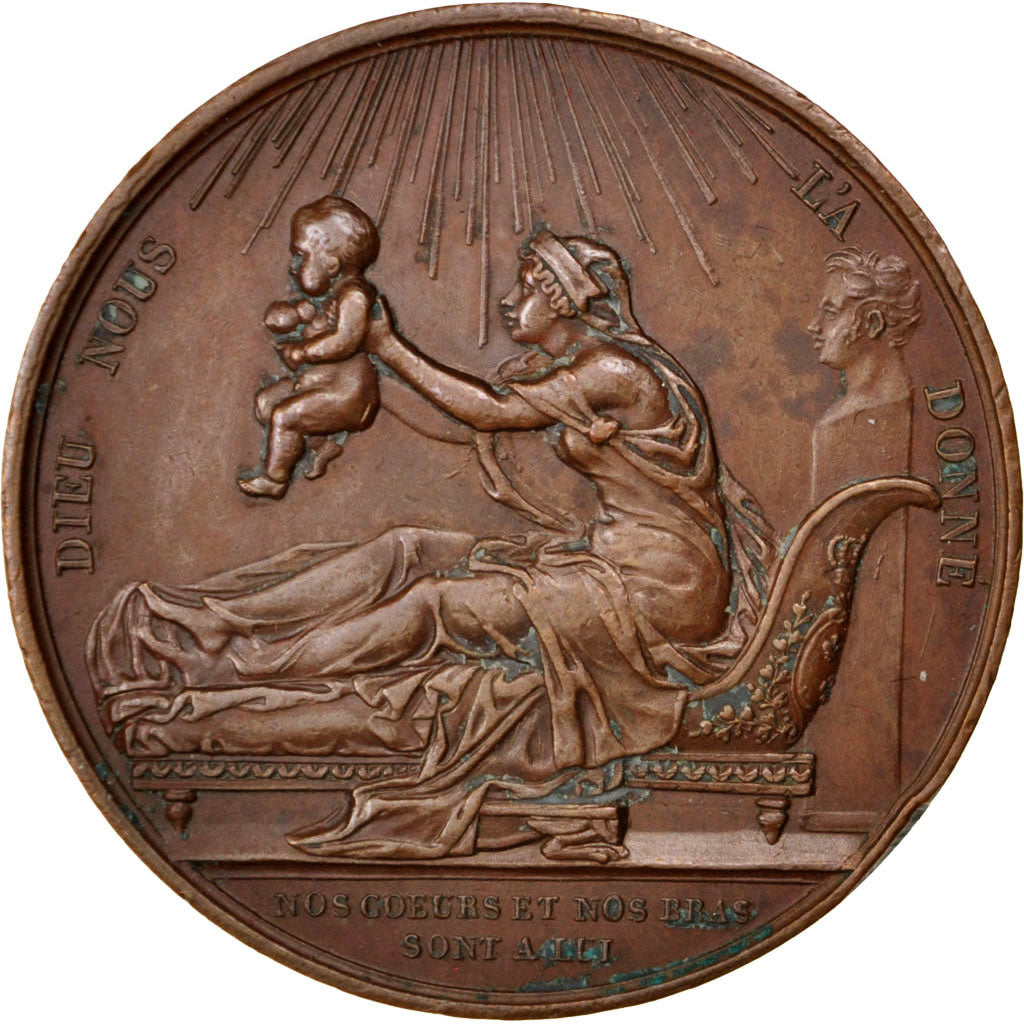 FRANCE, Politics, Society, War, Louis XVIII, Medal, 1820, AU(50-53), Gayrard,...