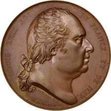 Francia, Medal, Louis XVIII, Politics, Society, War, 1814, Gayrard, EBC, Cobre