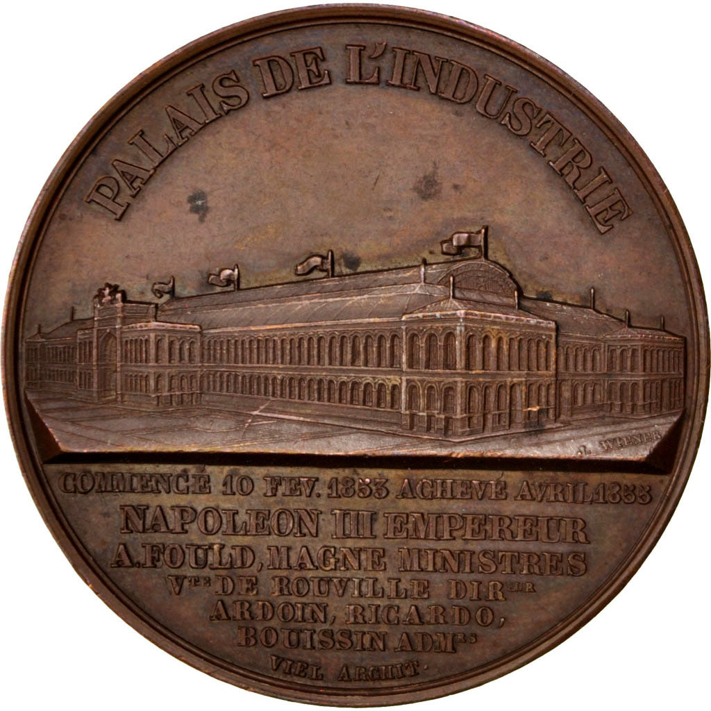 Francia, Medal, Second French Empire, Sciences & Technologies, 1855, Oudiné