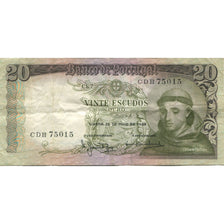 Banknote, Portugal, 20 Escudos, 1954, 1954-05-26, KM:167b, VF(30-35)