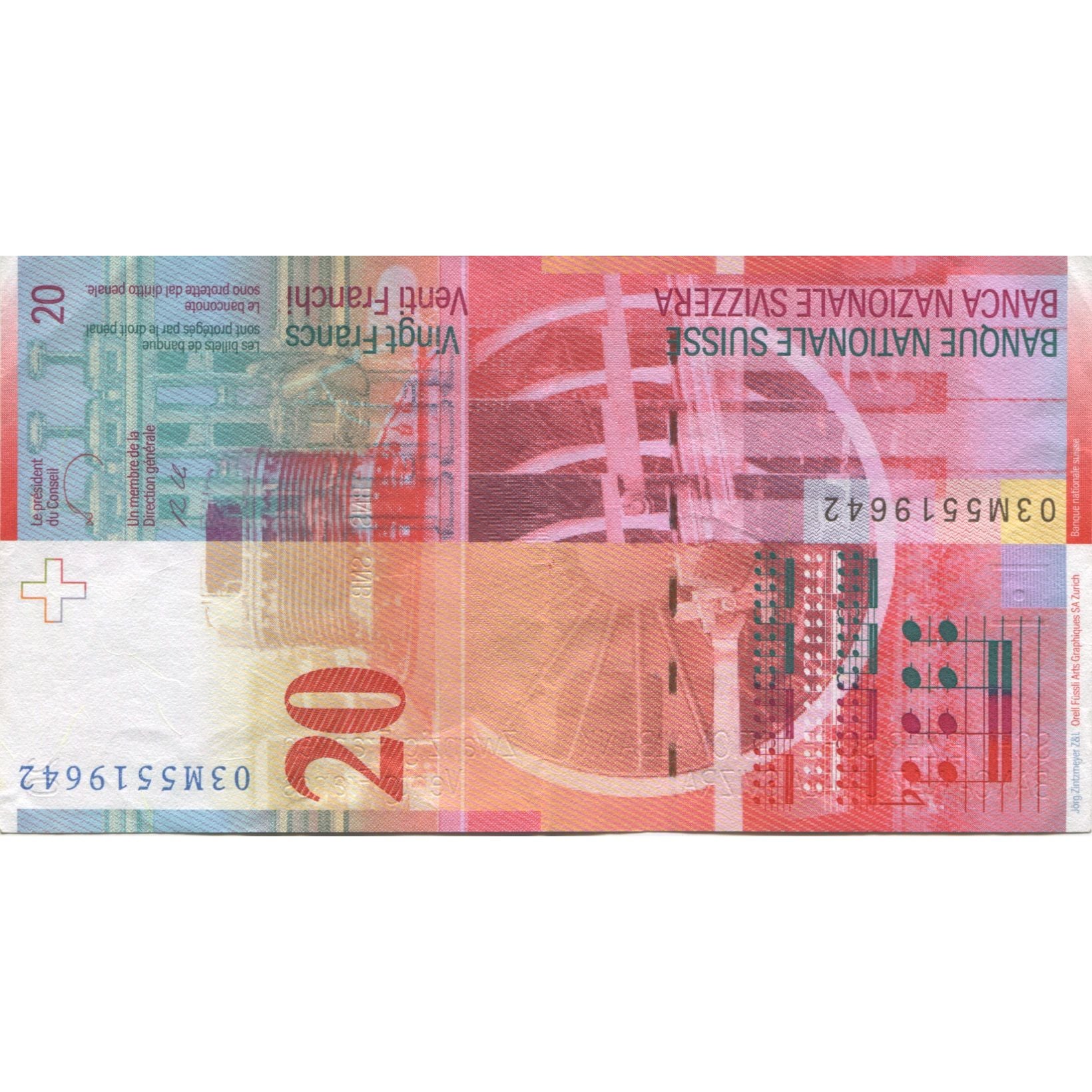 Banknote, Switzerland, 20 Franken, 2008, KM:69c, UNC(65-70)