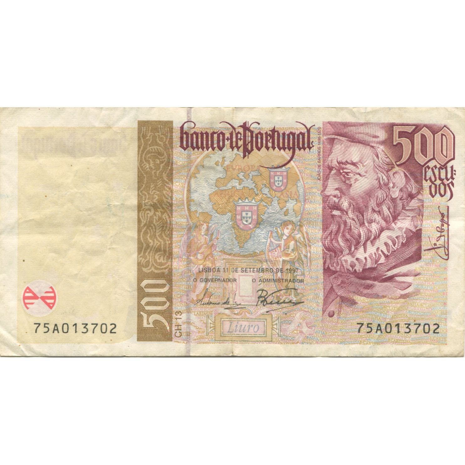 Billet, Portugal, 500 Escudos, 1997, 1997-04-17, KM:187a, TTB