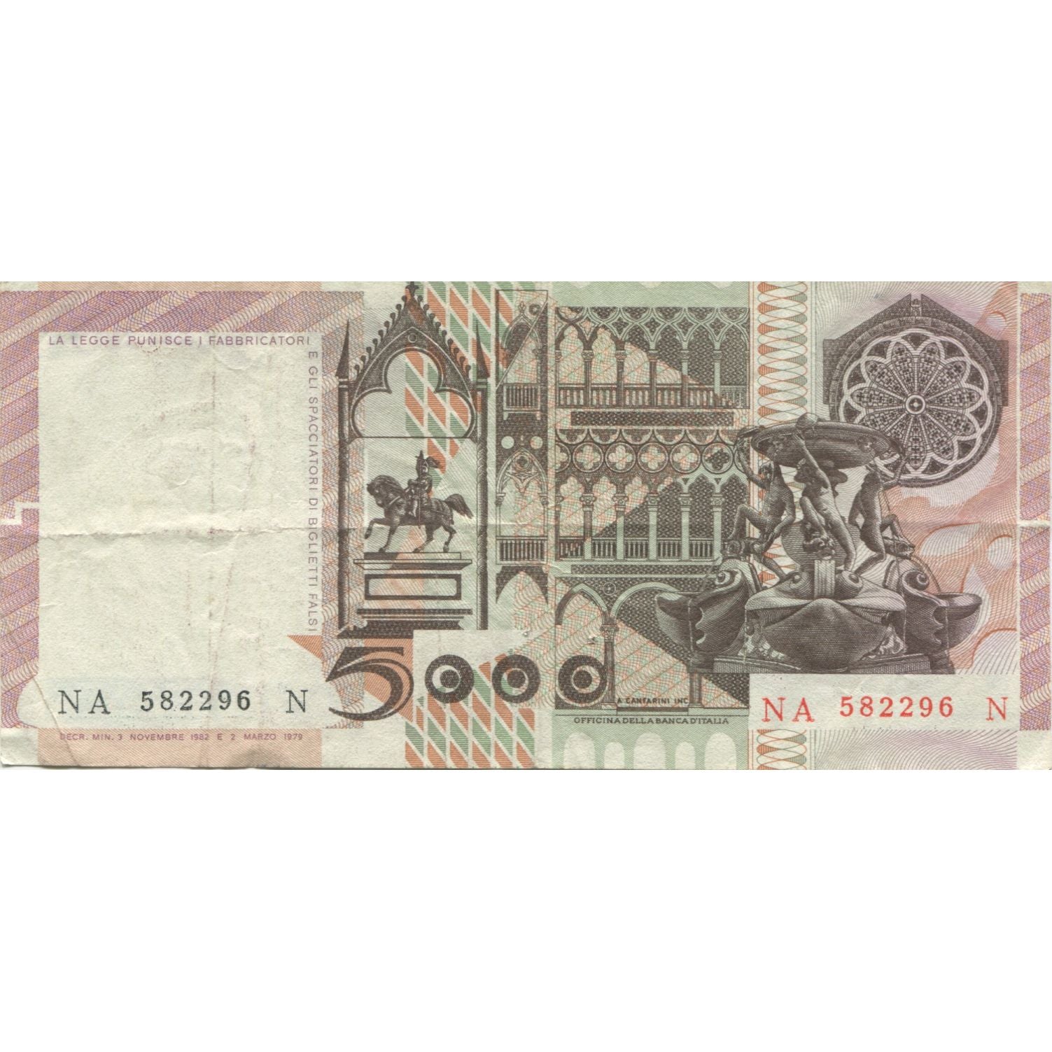 Banknot, Włochy, 5000 Lire, 1980, KM:105b, EF(40-45)