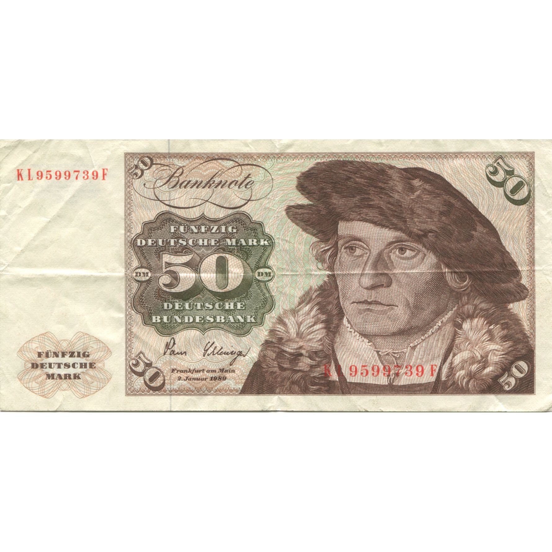 Banknote, GERMANY - FEDERAL REPUBLIC, 50 Deutsche Mark, 1980, 1980-01-02