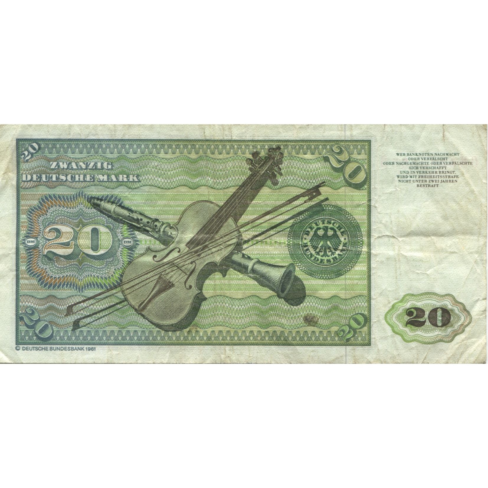 Banknote, GERMANY - FEDERAL REPUBLIC, 20 Deutsche Mark, 1980, 1980-01-02