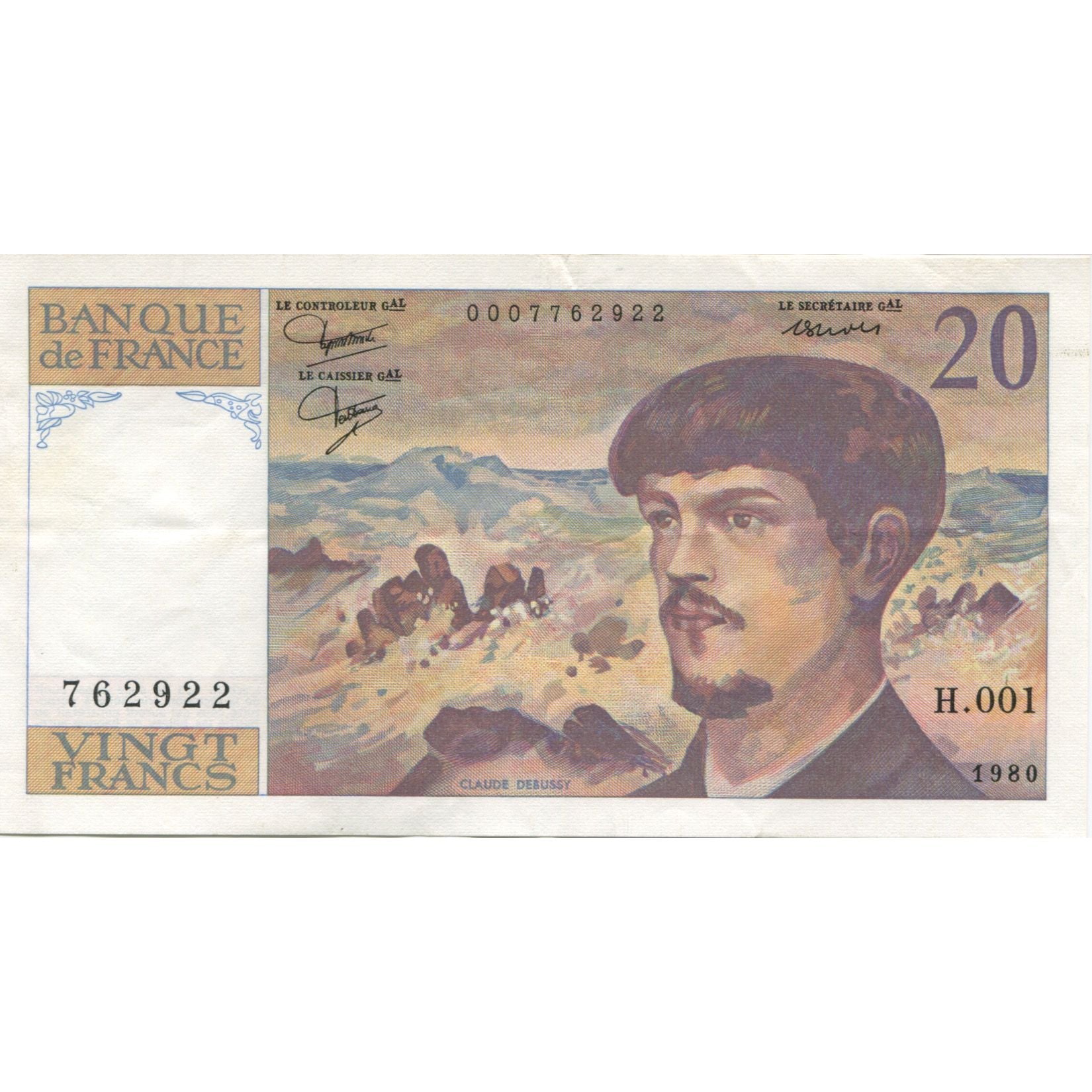 Frankreich, 20 Francs, Debussy, 1980, SS, Fayette:66.1, KM:151a
