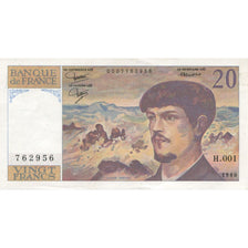 Frankrijk, 20 Francs, Debussy, 1980, TTB, Fayette:66.1, KM:151a