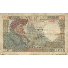 Francia, 50 Francs, Jacques Coeur, 1941, 1941-11-20, BC, Fayette:19.16, KM:93