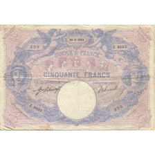 Frankrijk, 50 Francs, Bleu et Rose, 1913, 1913-06-25, TB, Fayette:14.26, KM:64e