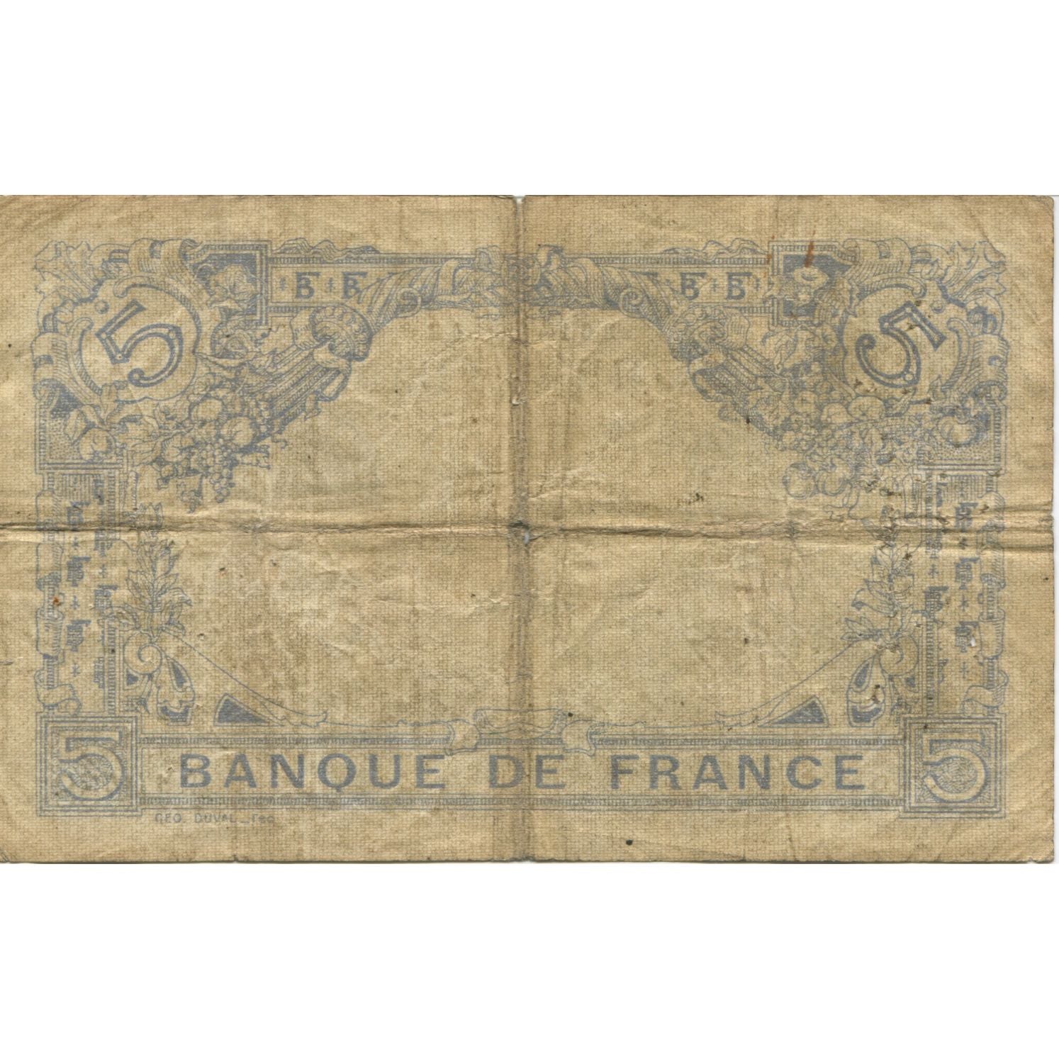 Francja, 5 Francs, Bleu, 1916, F(12-15), Fayette:2.36, KM:70