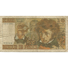 France, 10 Francs, Berlioz, 1972, 1972-11-23, TB+, Fayette:63.1, KM:150a