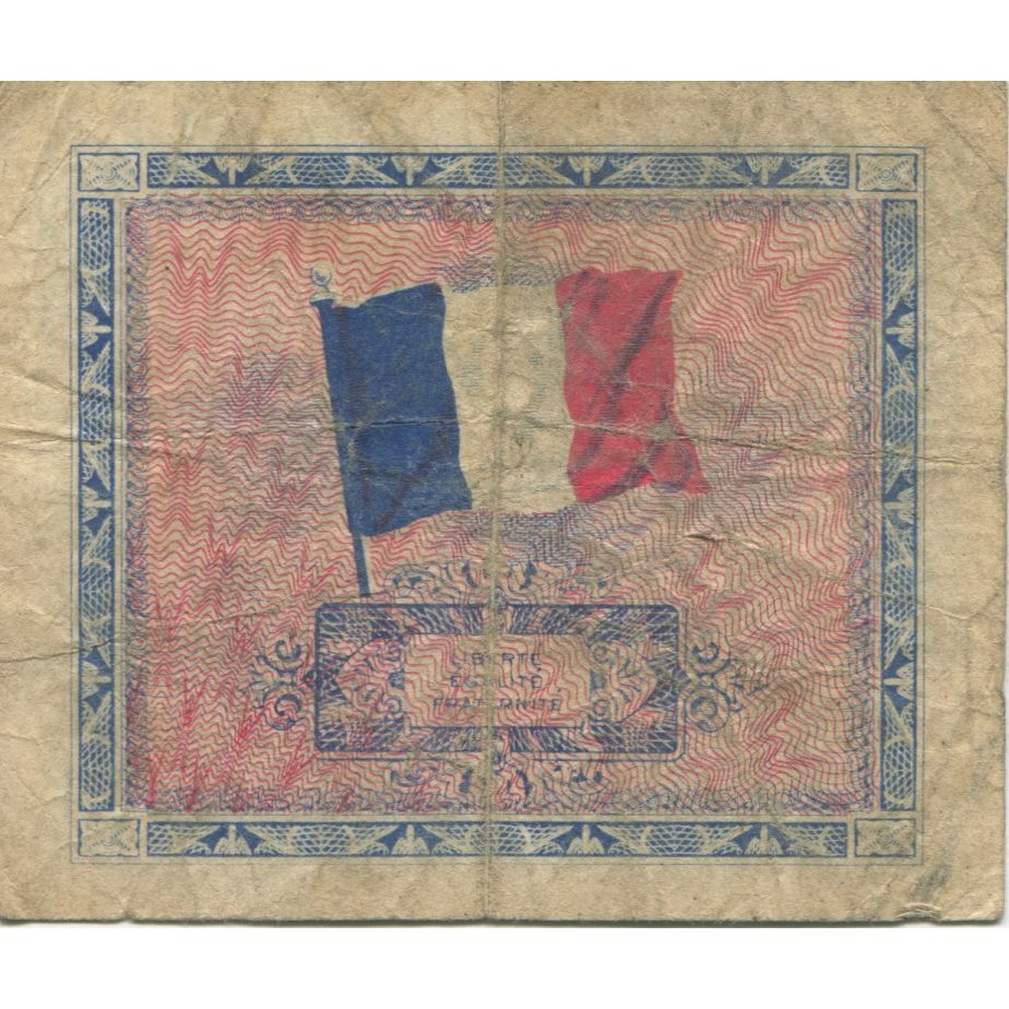 Francia, 2 Francs, Flag/France, 1944, MB+, Fayette:VF16.2, KM:114b
