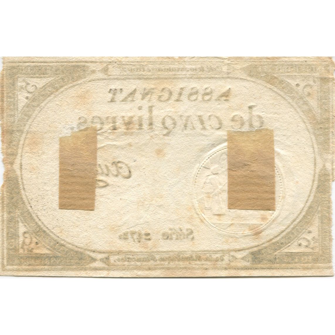 France, 5 Livres, 1793, Augée, 1793-10-31, AU(50-53), KM:A76, Lafaurie:171