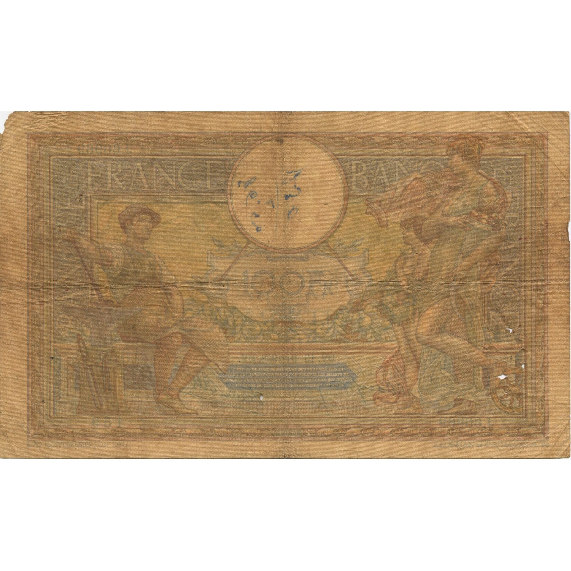 Francia, 100 Francs, Luc Olivier Merson, 1938, 1938-10-13, B, Fayette:25.31