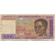 Banknote, Madagascar, 5000 Francs = 1000 Ariary, 1994, KM:78b, F(12-15)