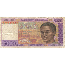 Geldschein, Madagascar, 5000 Francs = 1000 Ariary, 1994, KM:78b, SGE+
