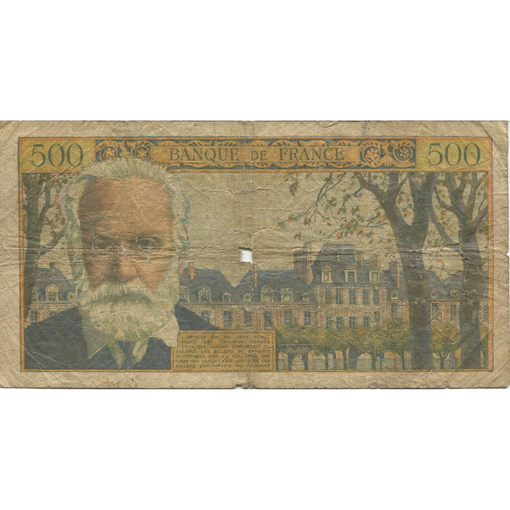 France, 500 Francs, 1955-1959 Overprinted with ''Nouveaux Francs'', 1958