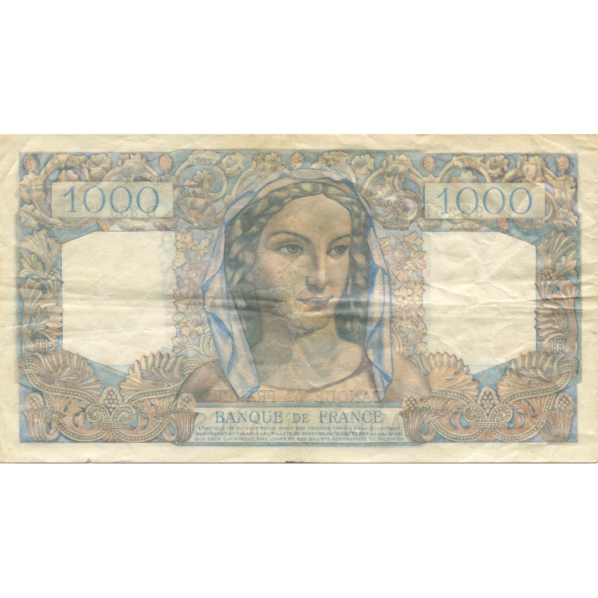 France, 1000 Francs, Minerve et Hercule, 1946, 1946-10-03, AU(50-53)