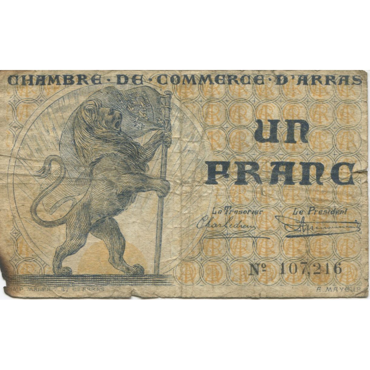 Frankreich, Arras, 1 Franc, SGE, Pirot:13-5