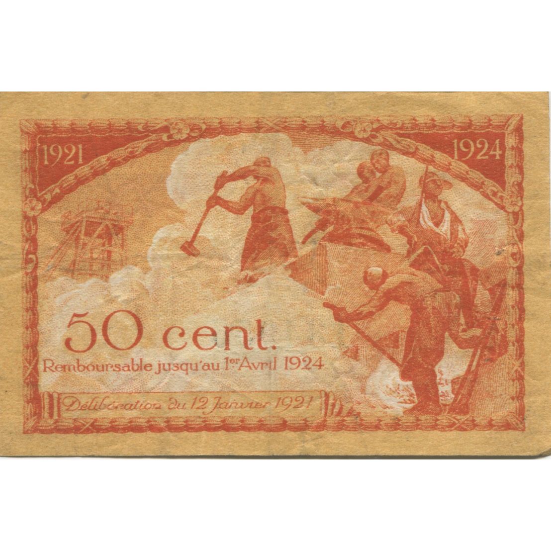 France, Saint-Etienne, 50 Centimes, 1921, VF(30-35), Pirot:114-6