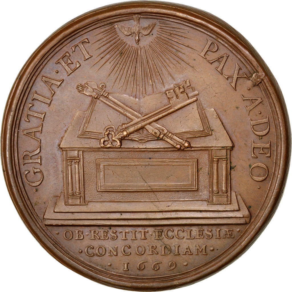 FRANCE, Politics, Society, War, Louis XIV, Medal, 1669, AU(55-58), Copper, 51,..