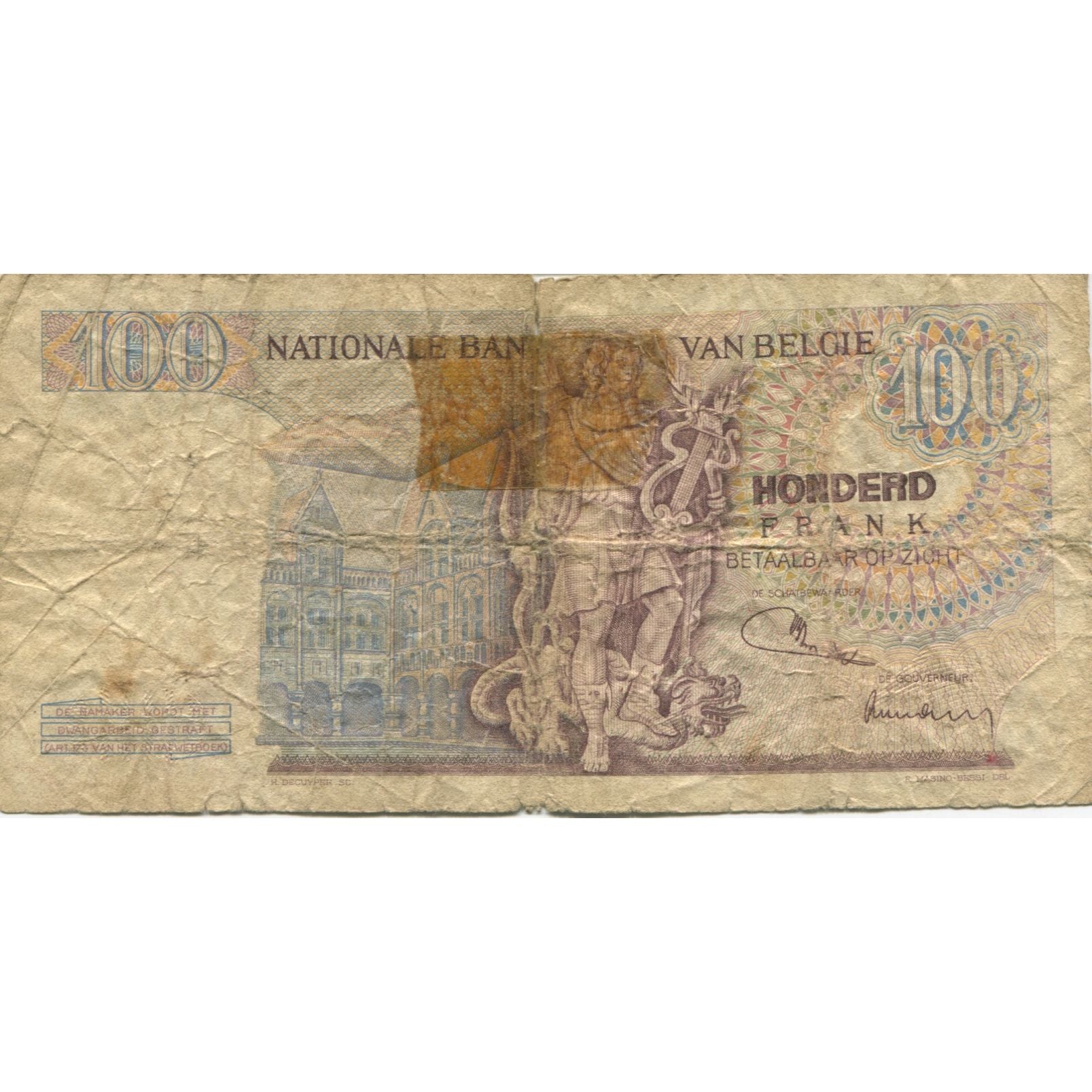 Banknote, Belgium, 100 Francs, 1972, 1972-05-23, KM:134a, VG(8-10)