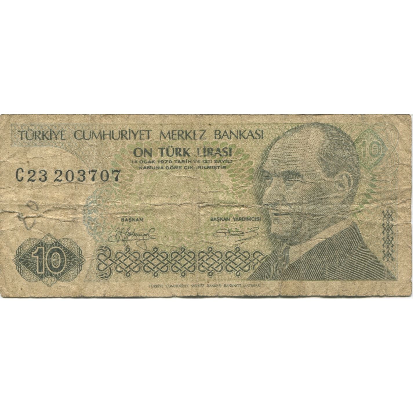 Geldschein, Türkei, 10 Lira, KM:192, SGE