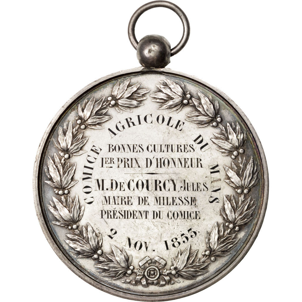 France, Medal, Second French Empire, Business & industry, 1853, Barre