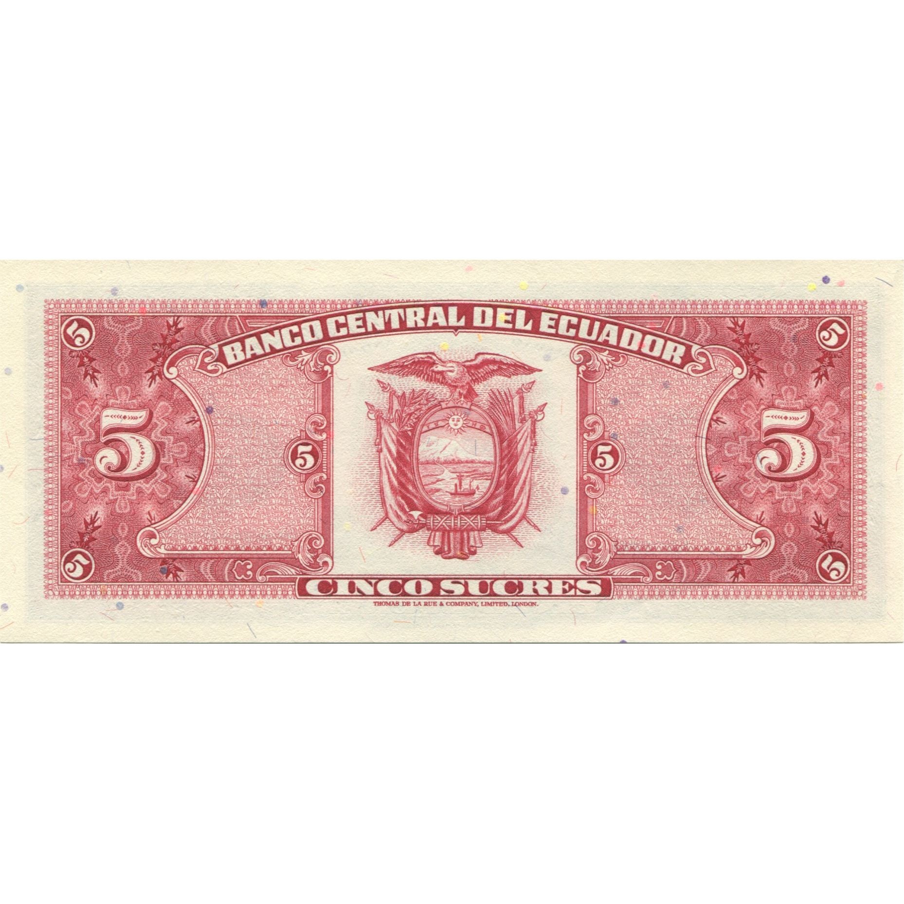 Banknot, Ekwador, 5 Sucres, 1988, 1988-11-22, KM:113b, UNC(65-70)