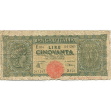 Billet, Italie, 50 Lire, 1944, KM:74a, TB