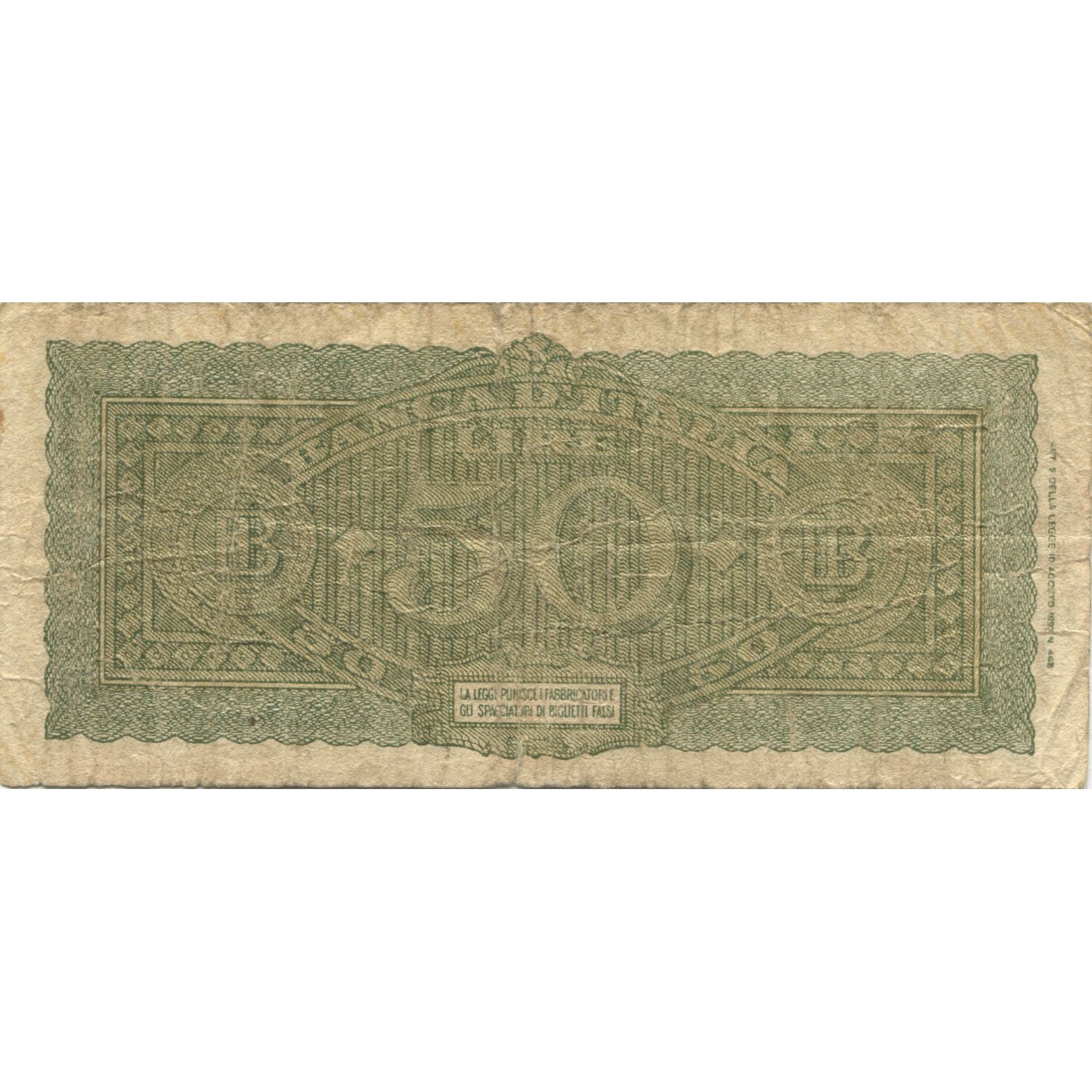 Billet, Italie, 50 Lire, 1944, KM:74a, TB