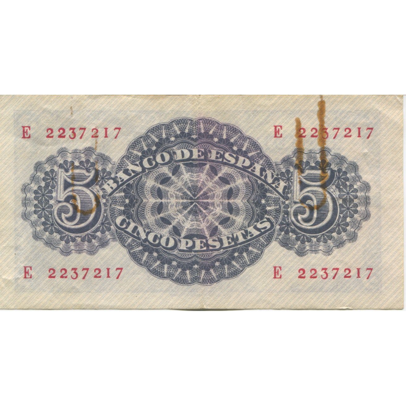 Billet, Espagne, 5 Pesetas, 1947, 1947-04-12, KM:134a, TB