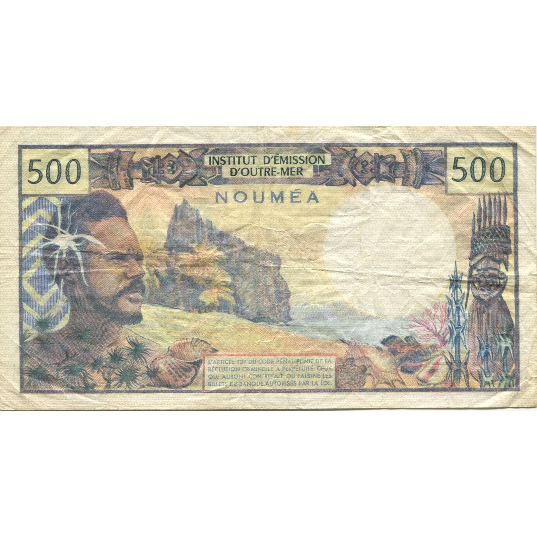 Geldschein, Tahiti, 500 Francs, KM:25b2, S