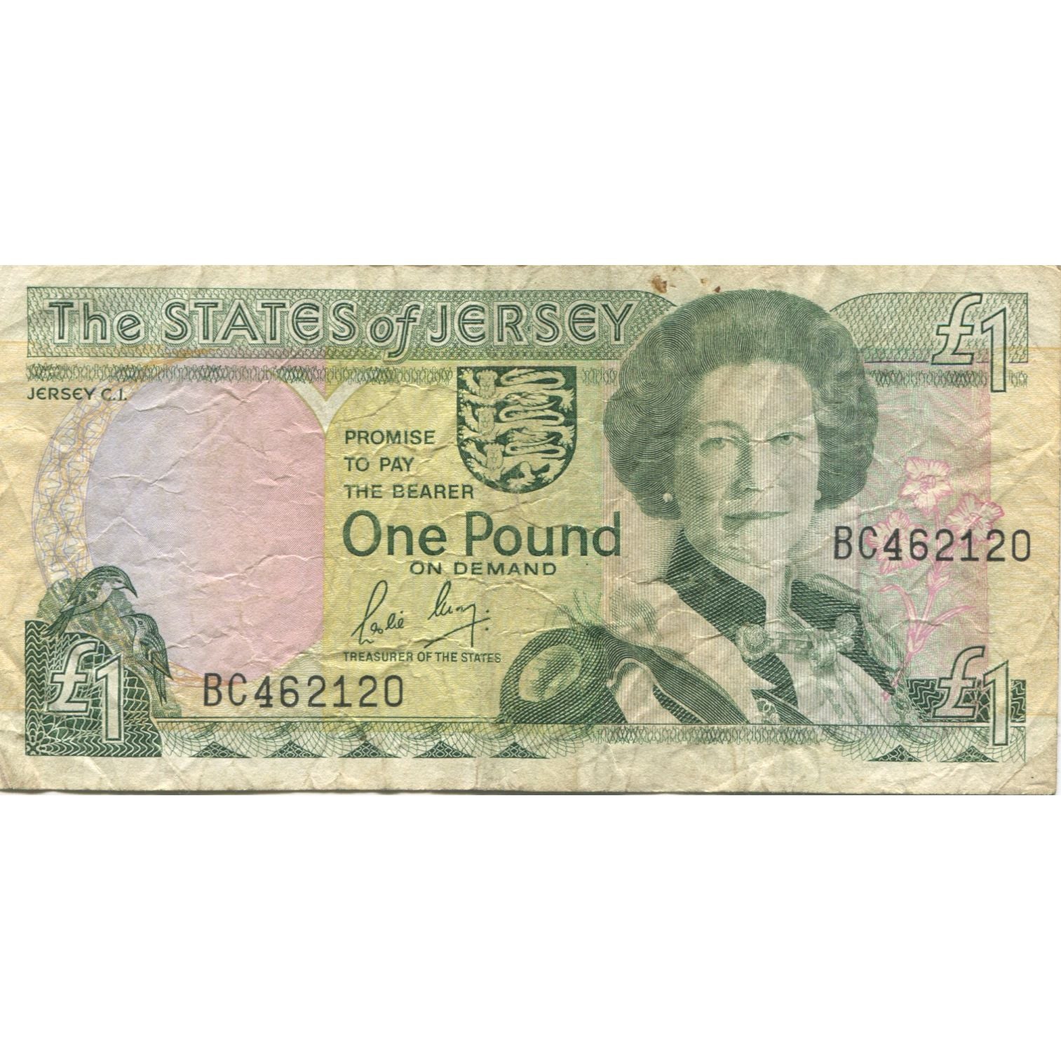 Banknote, Jersey, 1 Pound, 1989, Undated (1989), KM:15a, F(12-15)
