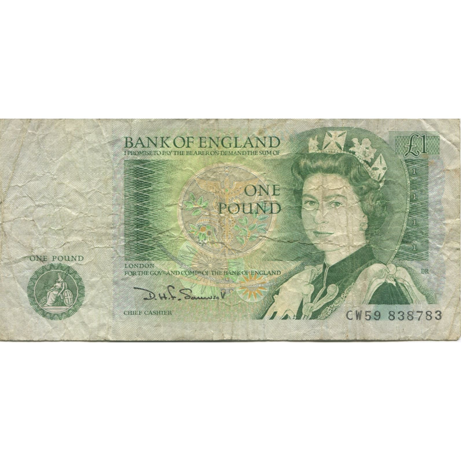 Billete, 1 Pound, Gran Bretaña, KM:377b, RC+