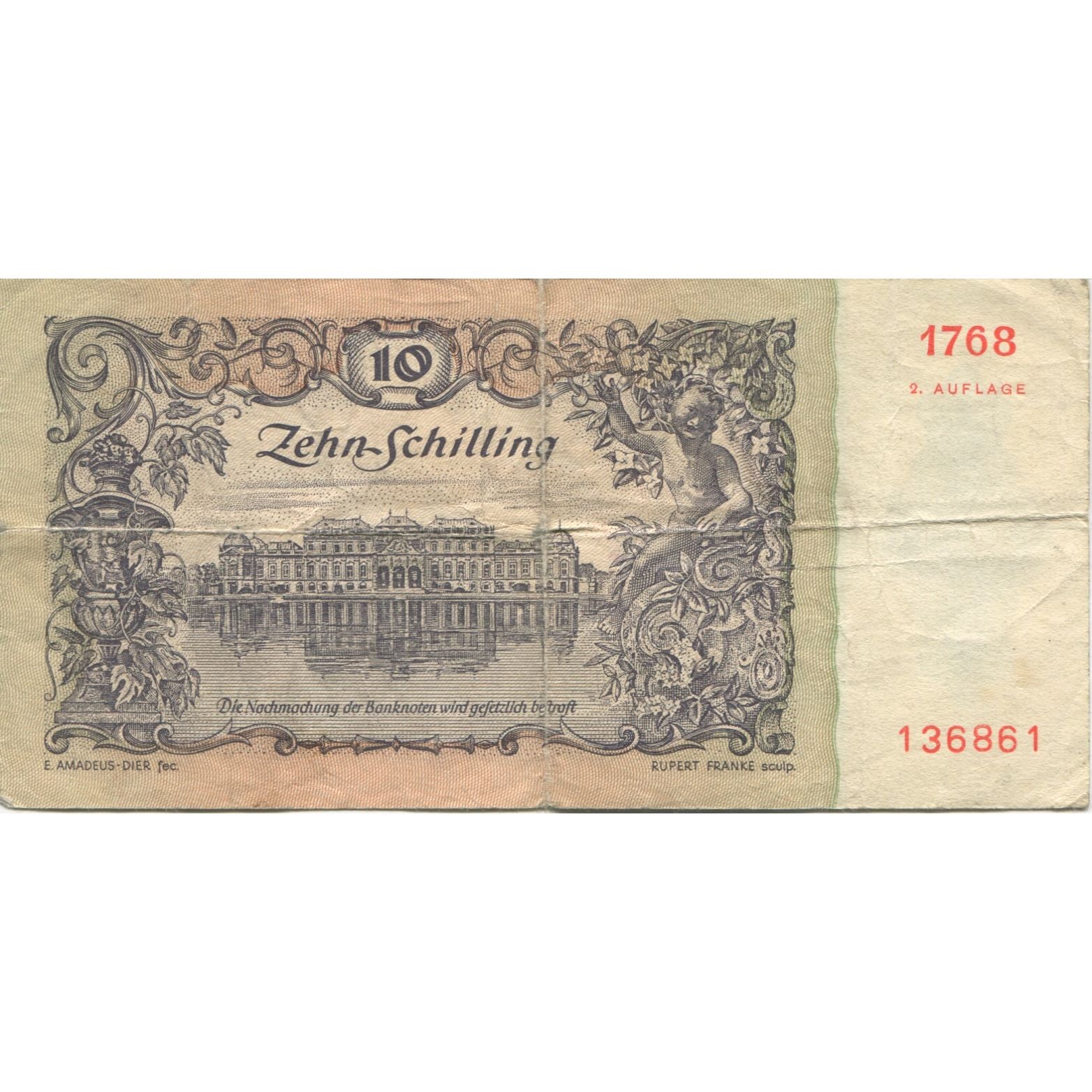 Banknote, Austria, 10 Schilling, 1950, 1950-01-02, KM:127, VF(20-25)